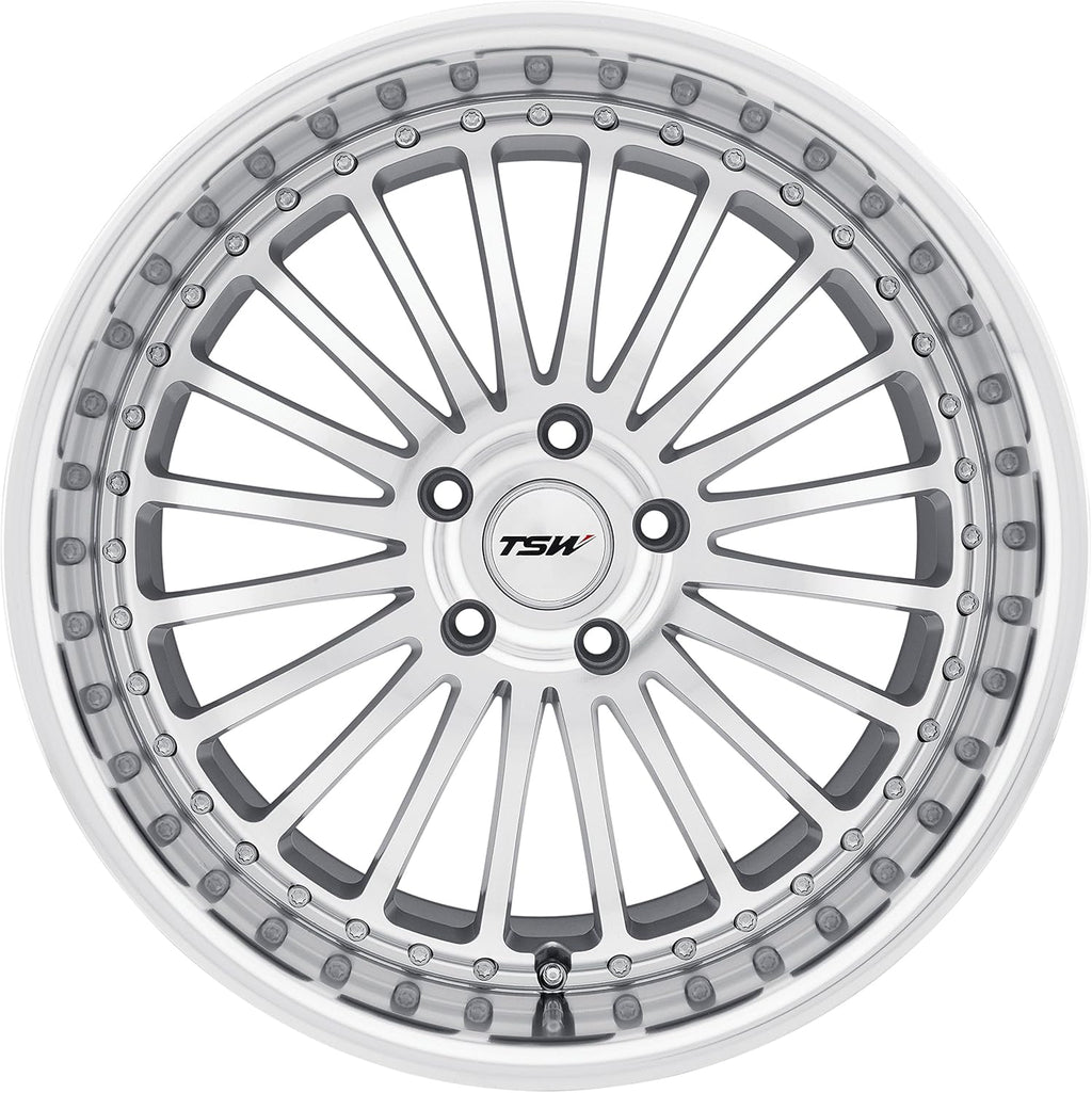 TSW Silverstone Silver Wheel with Machined Lip 18x8 F247734