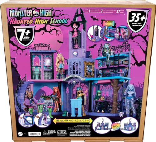 Monster High Doll House Haunted High School Playset with 7 Play Areas J90025