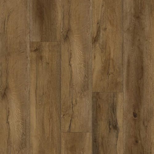 Interlocking Luxury Vinyl Flooring Wood-Look Planks SPC Rigid Core Waterproof Hickory Q852539