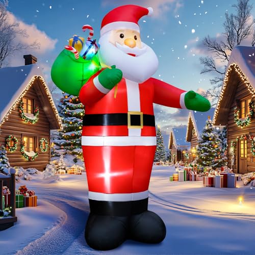14FT Christmas Inflatable Santa Claus Outdoor Yard Decorations with LED Lights S7265