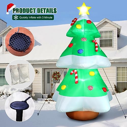 10 FT Christmas Inflatables Snowman Outdoor Yard Decorations with LED Lights C52642