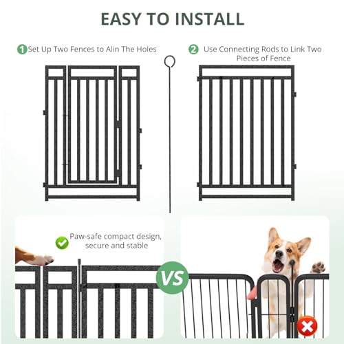 Metal Dog Fence Playpen 40" Height 16 Panels for Yard Camping RV A633426