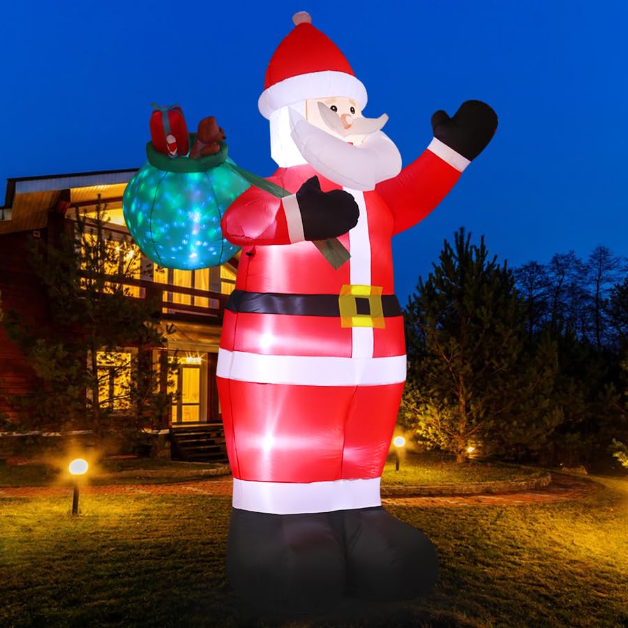 12FT LED Lighted Inflatable Santa Claus for Outdoor Christmas Yard Decor P844