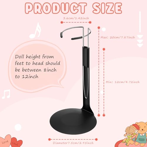 24 Pcs Adjustable Doll Stands for 8"-12" Action Figures (White, Silver) K3185