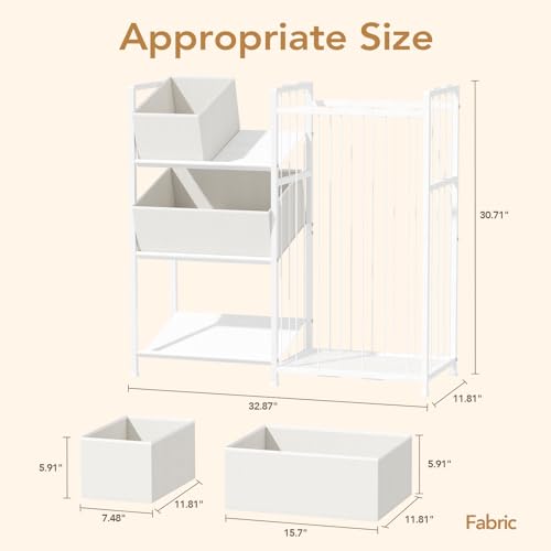 BBLIKE Stuffed Animal Storage Organizer with 4 Removable Bins, Pink D671279