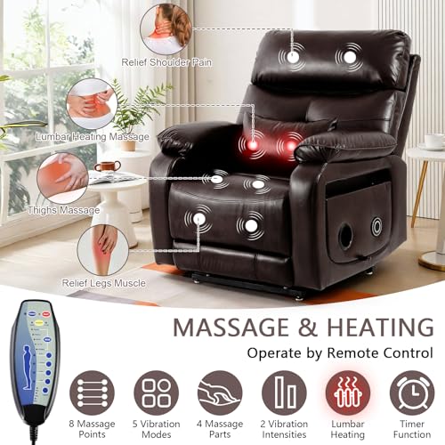 Dual Motor Power Lift Recliner Chair with Heat & Massage, Beige G98490