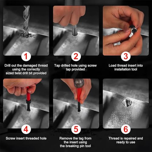 Helicoil Thread Repair Kit, Metric and SAE, M8 x 1.25 mm H26030