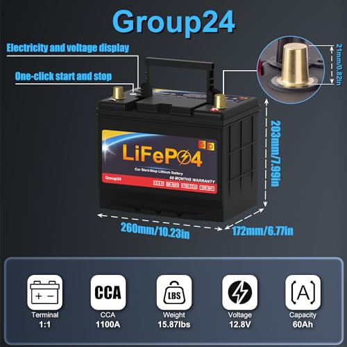 Lithium Car Battery 12.8V 576WH Group 47 LiFePO4 Starter Battery K16750