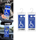 2 PCS Car Handicap Parking Placard Hanging Bag, 11.6" x 4.9" Disabled Parking Permit Super Clear PVC Protective Case, Disabled Placard with Hook, Universal Auto Accessories (Transparent)