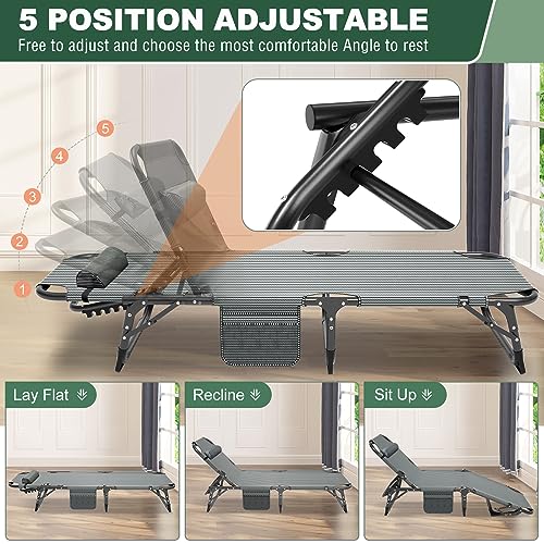 LILYPELLE Folding Camping Cot, Extra Wide Heavy Duty with Carry Bag Z15817