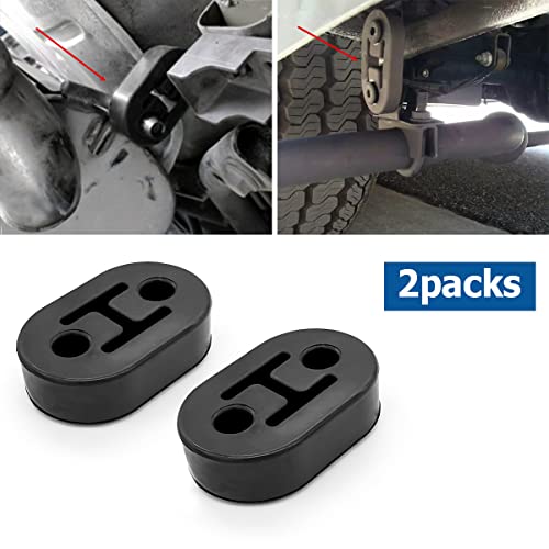 2PCS Car Exhaust Rubber Hanger, Universal 2 Holes 0.43inch Muffler Bracket Mount P825005