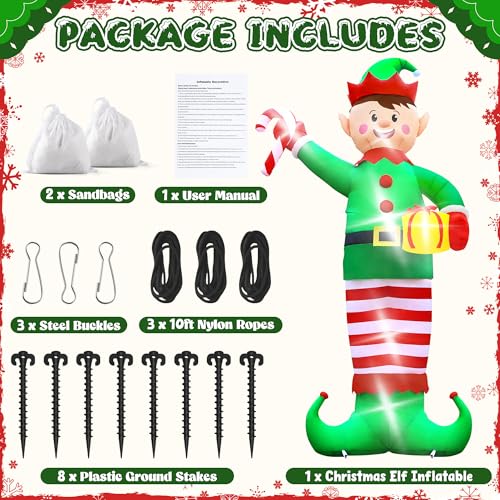 Giant Inflatable Santa Claus with LED Lights Outdoor Christmas Decorations W1618