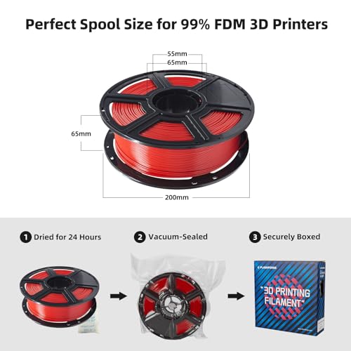 FLASHFORGE PLA Filament 1.75mm Burnt Titanium, Color Changeable 3D Printer Filament 1kg T433110