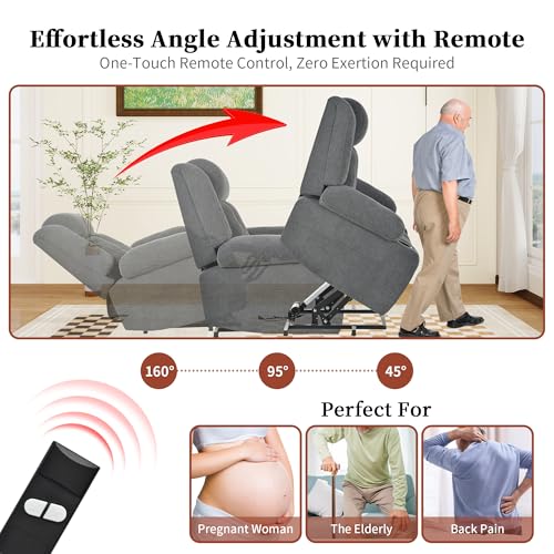 Power Lift Recliner for Elderly with Remote Control, Navy Blue P60192