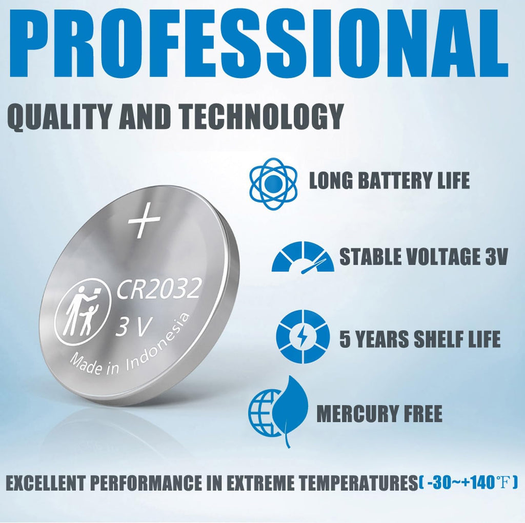 CR2032 Remote Key Fob Battery Compatible with Mercedes-Benz 2017-2022 P615032