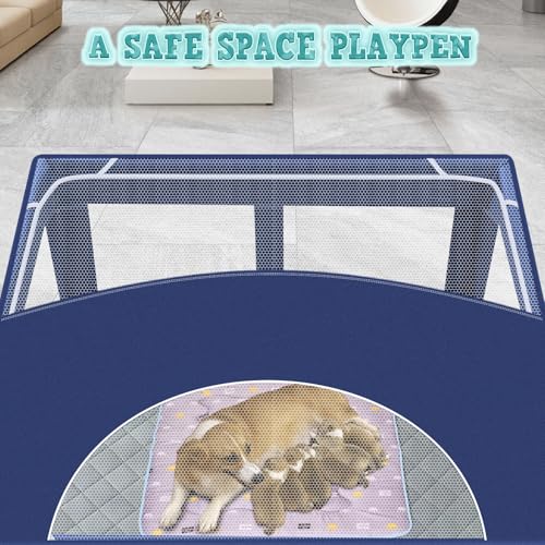 42x42x25.6 Inches Puppy Playpen with Gate for Small Dogs Indoor & Outdoor G192