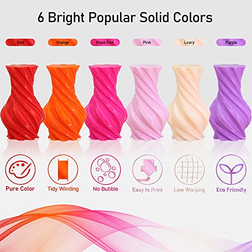 MIKA3D Bicolor Silk PLA 3D Printer Filament Bundle, 1.75mm, 6 Spools V5573