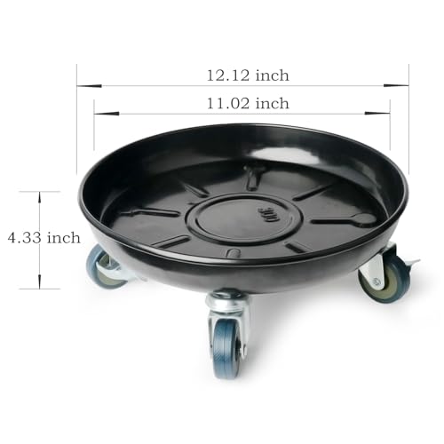 2 Pack Metal Plant Caddy with Wheels, Lockable Casters, Heavy Duty Q2424