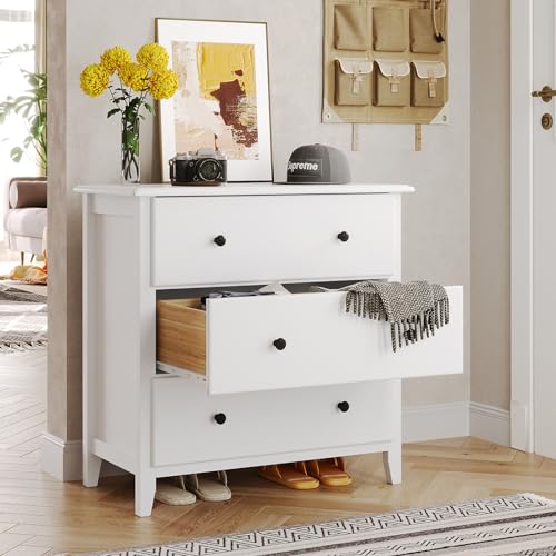 Hasuit White 6-Drawer Solid Wood Dresser for Bedroom G529493