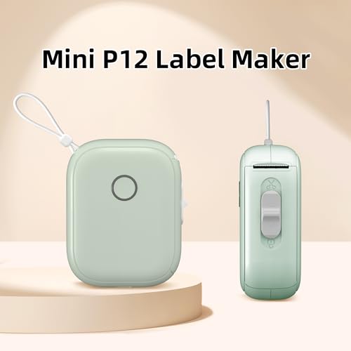 P12 Mini Bluetooth Label Maker with Tape, Portable Thermal Sticker Printer J4025
