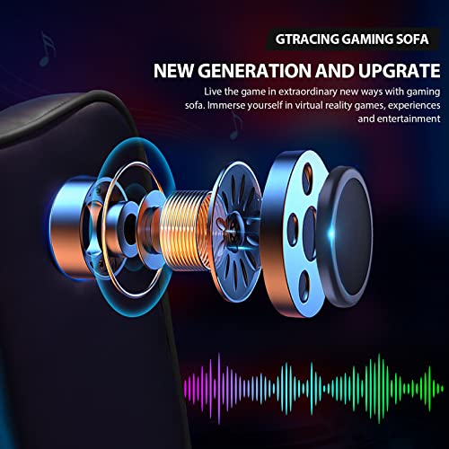GTRACING Gaming Recliner Chair with Bluetooth Speakers, Black U6519