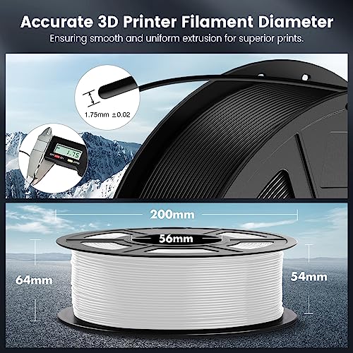 SUNLU 4kg PLA 3D Printer Filament Bundle, 1.75mm, 4 Black Spools V387