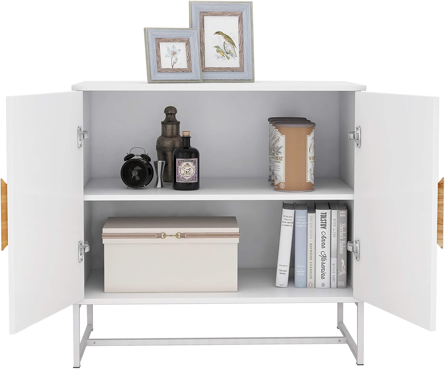 GIA Home Furniture Series Modern Solid Wood Kitchen Buffet Cabinet with 2 Doors, White, 32 Inch M688489