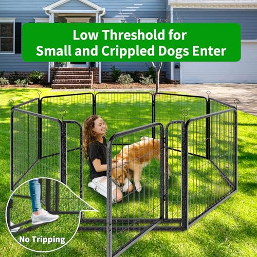 Dog Playpen Outdoor Extra Wide 12 Panels Heavy Duty 40" Height with Doors Portable G77703