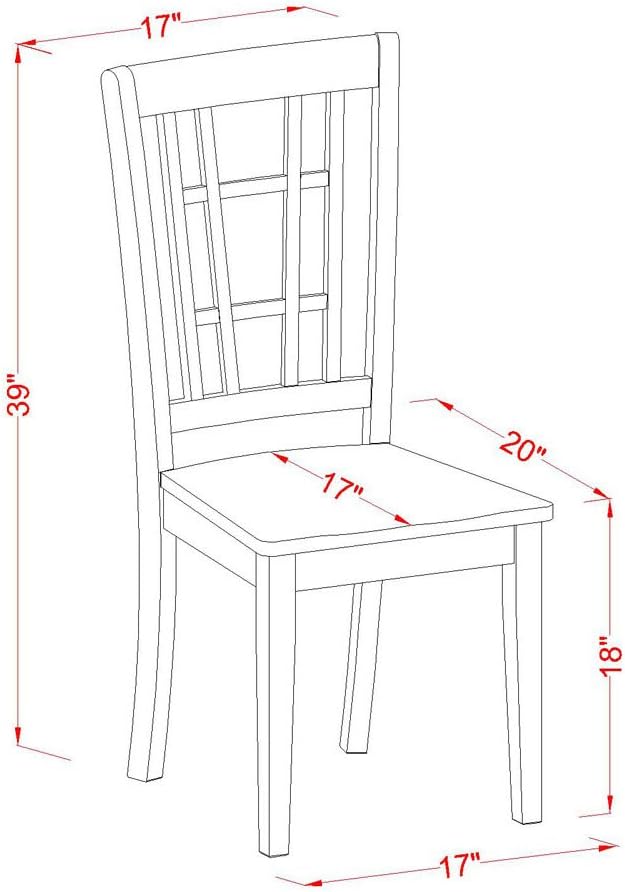 East West Furniture PLNI7-BCH-W 7 Piece Dining Set with Oval Table and 6 Chairs J5840