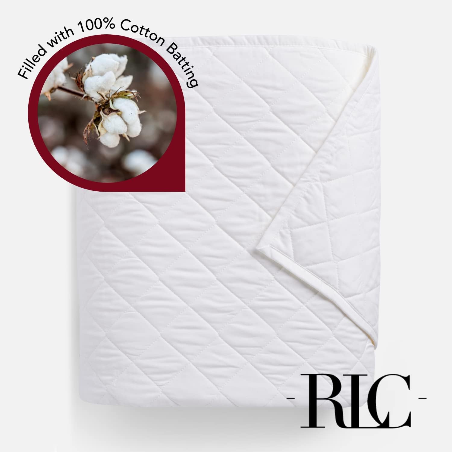 Red Land Cotton Classic Luxury Quilt 100% Cotton Lightweight Full/Queen White P366