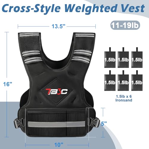 Adjustable Weighted Vest for Men and Women, 4-32lb with Ironsand Weights V832