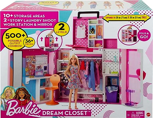 Barbie Dream Closet Playset with 35+ Doll Clothes & Accessories R452156
