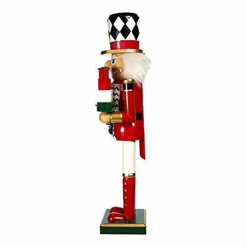 Kurt S. Adler 15-Inch Red White and Black Nutcracker with Gift Box P4422