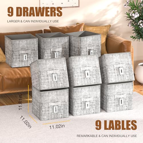 Cube Storage Organizer with 6 Printed Bins and Labels Y73983