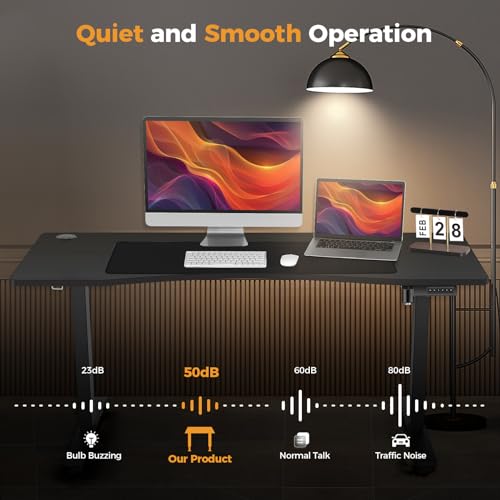 Electric Standing Desk with Charging Station, Oak W842676