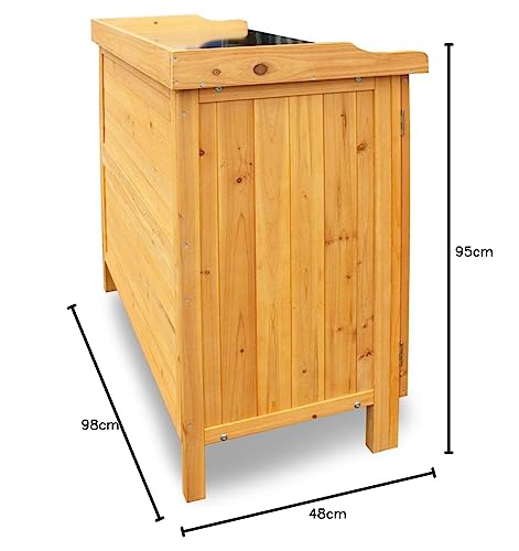Outdoor Storage Cabinet with Potting Bench & Metal Tabletop V66120