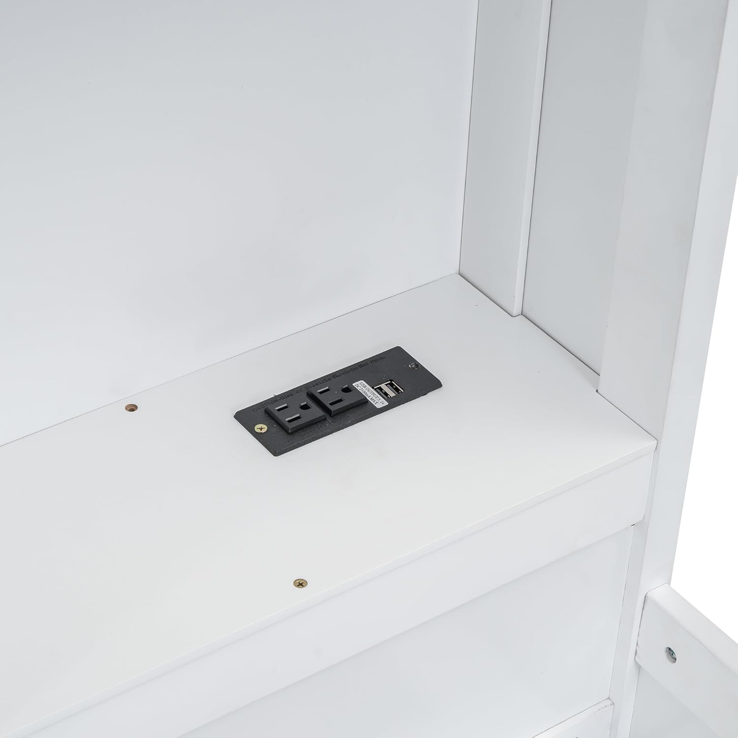 Twin Size Daybed with Storage Bookcases and USB Charging Station, White G546