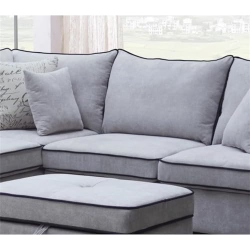 Light Gray Fabric Sectional Sofa with Left-Facing Chaise X1934