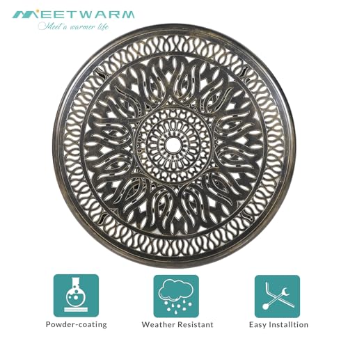 MEETWARM 5-Piece Cast Aluminum Outdoor Patio Dining Set with Swivel Rocker Chairs and Round Table B7011