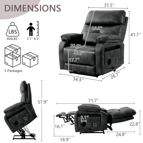 Dual Motor Power Lift Recliner Chair with Heat & Massage, Beige G98490
