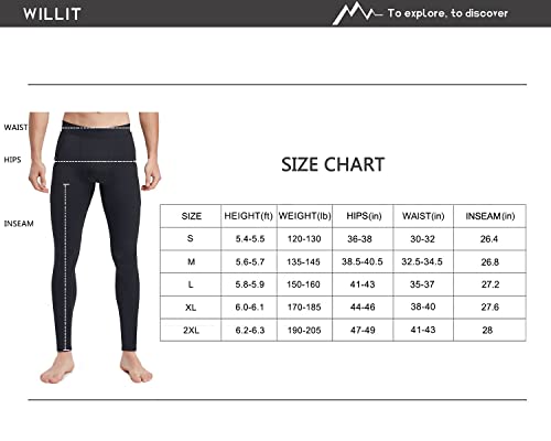 Willit Men's Active Yoga Leggings with Pockets Quick Dry T371