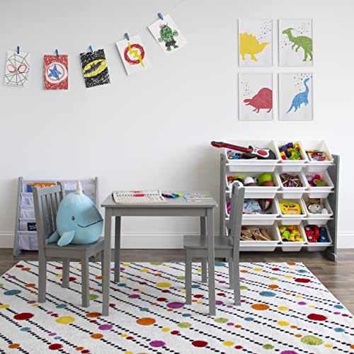 Humble Crew Kids Toy Storage Organizer with 12 Plastic Bins, Grey/White O74556
