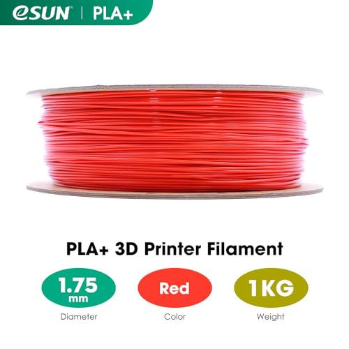 eSUN PLA+ Filament 1.75mm 3D Printer Filament, 1KG Spool, Fire Engine Red Q357