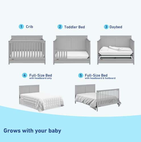 Graco Hadley 5-in-1 Convertible Crib with Drawer (White) M674