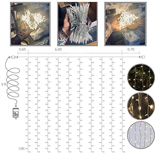 Magictec 300 LED Curtain String Light, 8 Modes, Warm White E568