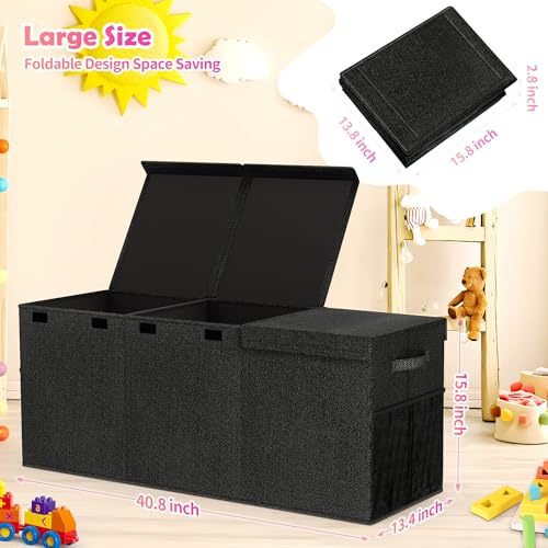 Extra Large Collapsible Toy Box with Lids, Gray P45959