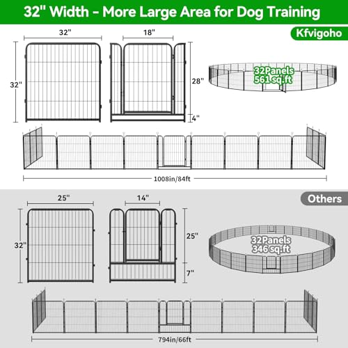 Dog Playpen Outdoor Extra Wide 12 Panels Heavy Duty 40" Height with Doors Portable G77703