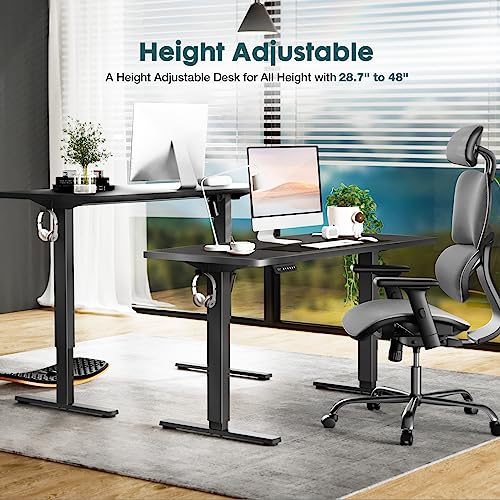 Adjustable Height Electric Standing Desk 55x24 Inch Black W5266