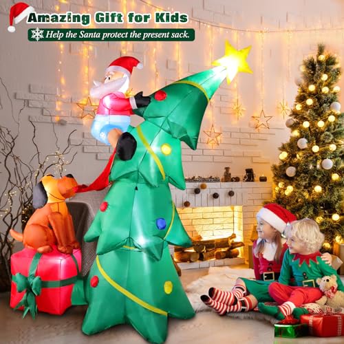 10 FT Inflatable Santa Claus with LED Lights for Outdoor Christmas Decor L40414