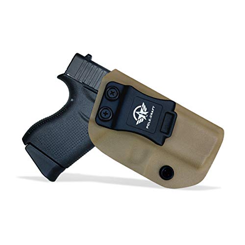 POLE.CRAFT IWB Kydex Holster Custom Fits: Glock 43 / Glock 43X - Inside Waistband Carry Holster - Adj. Cant Retention - Cover Mag-Button - No Wear - No Jitter